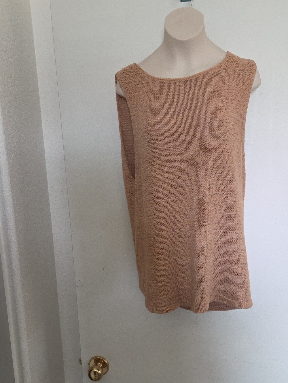 august silk Light Peach Knit Sleeveless Top